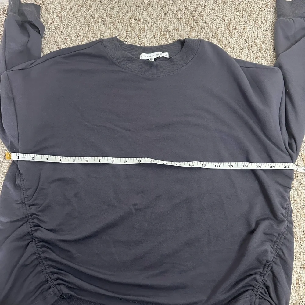 Sincerely Jules Sweatshirt Cinch hips Purple/Grey Size M - Picture 9 of 9